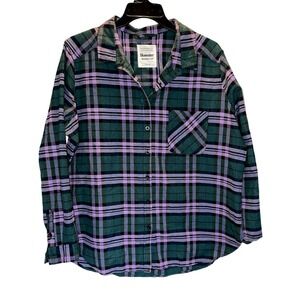 Blue Notes Boyfriend Fit Plaid Flannel Shirt size XL